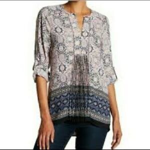 🌟DR2, Daniel Rainn, Gorgeous Free-Flowing Blouse in Soft Mauve & Gray, Small